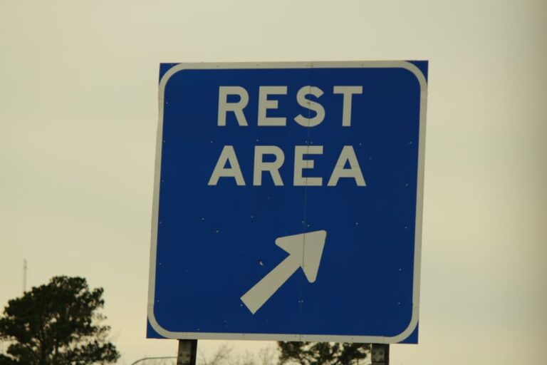 rest stop turn off sign; stay safe with these safety tips from our lawyers