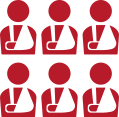 people with arms in slings icon