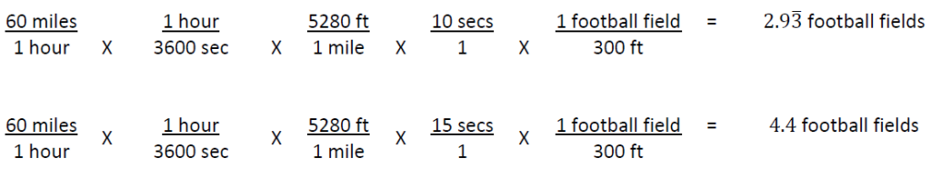 safe stopping math calculations