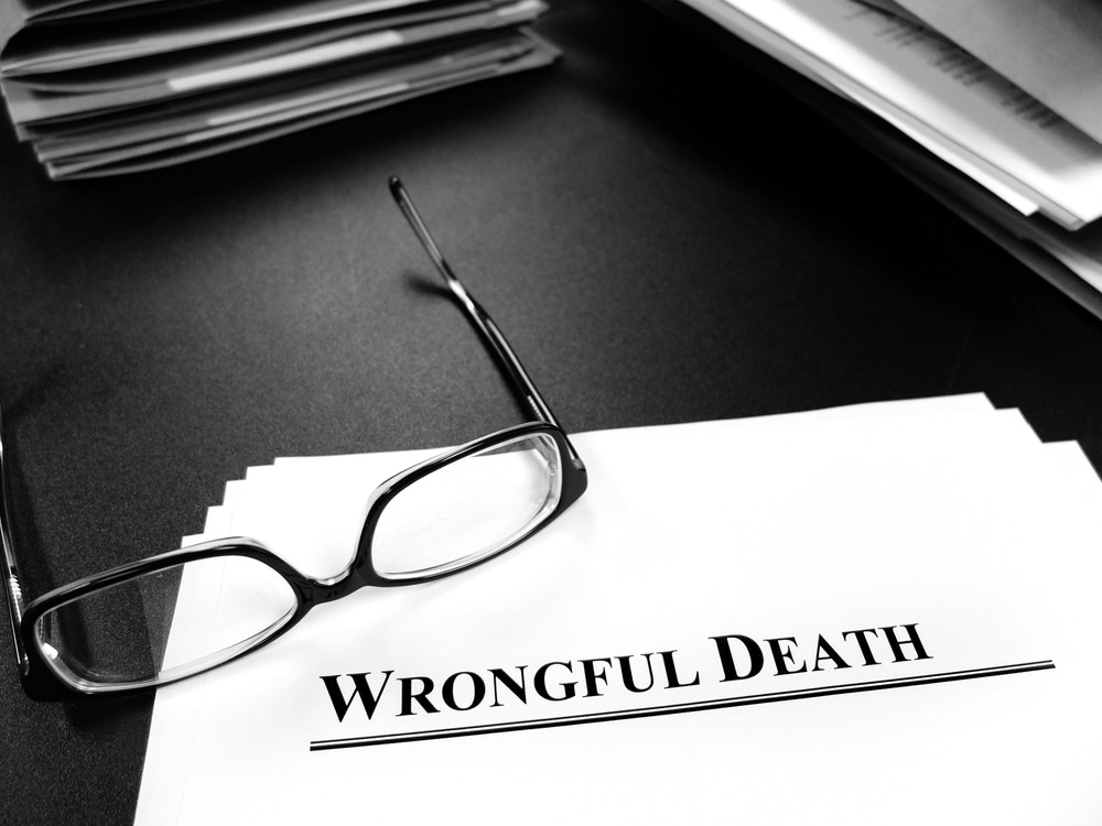 papers on desktop that read WRONGFUL DEATH and a pair of glasses laying on top; wrongful death statute of limitations concept